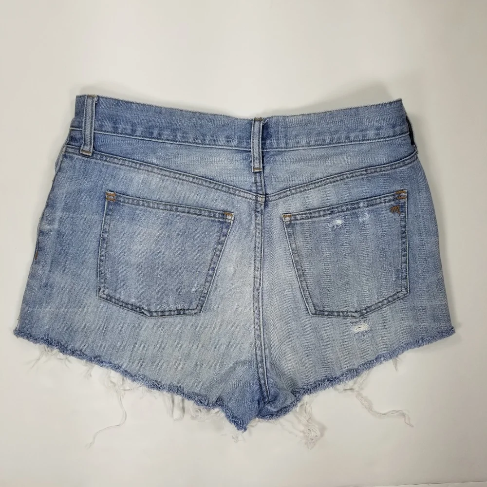 Madewell Sz 29 Relaxed Denim Shorts Button Fly Fray - Picture 8 of 10